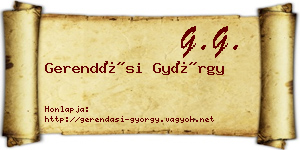 Gerendási György névjegykártya