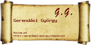 Gerendási György névjegykártya